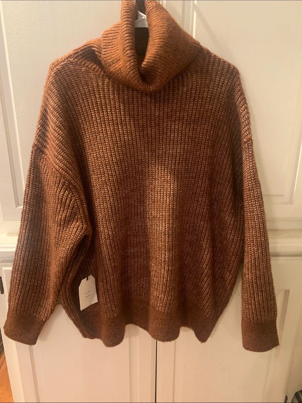Cozy Chunky Turtleneck Sweater in Chestnut Brown
